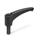 GN 602 Manettes indexables, zinc moulé sous pression, insert en acier, avec goujon fileté Couleur: SW - Noir, RAL 9005, finition texturée