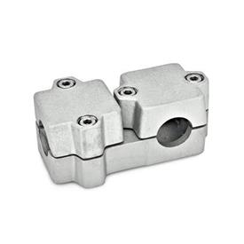 GN 194 Winkel-Klemmverbinder, Aluminium d<sub>1</sub> / s<sub>1</sub>: B - Bohrung<br />d<sub>2</sub> / s<sub>2</sub>: B - Bohrung<br />Oberfläche: BL - blank, gestrahlt, matt