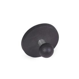 GN 51.7 Magnets with Ball Knob / with Key Ring, with Rubber Jacket Type: A - with knob