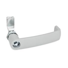 GN 115.7 Latches with Cabinet U-Handle, Operation with Socket Key Type: DK - With triangular spindle<br />Finish: SR - Silver, RAL 9006, textured finish