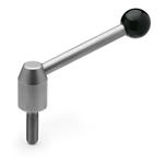 Adjustable Tension Levers, with Threaded Stud, Stainless Steel