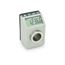 GN 9053 Indicateurs de position, 6 chiffres, électroniques, écran LCD Couleur: GR - gris, RAL 7035, brillant