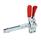 GN 810.4 Toggle Clamps, Steel, Operating Lever Vertical, with Lock Mechanism, with Vertical Mounting Base, with Extended Clamping Arm Type: VL - Clamping arm extended, with slotted hole and with two flanged washers