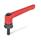 GN 300.4 Adjustable Hand Levers with Increased Clamping Force, with Threaded Stud Steel Color: RS - Red, RAL 3000, textured finish