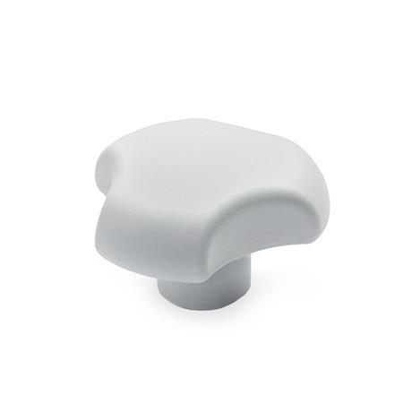 GN 5342 Three-Lobed Knobs, Plastic, Bushing Stainless Steel, White 