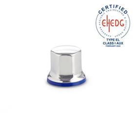 GN 1580 Dadi, acciaio INOX, Hygienic Design Finitura: PL - Finitura lucida (Ra < 0,8 µm)<br />Materiale (anello di tenuta): H - HNBR
