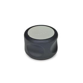 GN 624 Control Knobs, Plastic, Bushing Steel, Softline Color of the cover cap: DGR - Gray, RAL 7035, matte finish