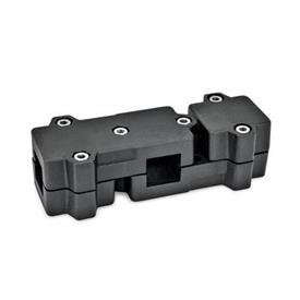 GN 195 T-Angle Connector Clamps, Aluminum d<sub>1</sub> / s: V - Square<br />Finish: SW - Black, RAL 9005, textured finish