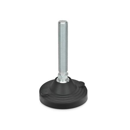 GN 245 Leveling Feet with Mounting Holes Type: A - Without nut, without rubber pad