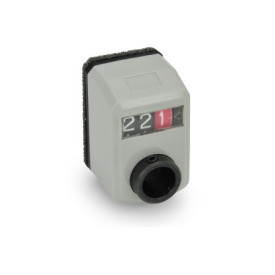 GN 955 Position Indicators, Hollow Shaft Steel, 3 Digits, Digital Indication, Mechanical Counter Display position: FN - In the front, above<br />Color: GR - Gray, RAL 7035, shiny finish