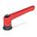 GN 300.4 Adjustable Hand Levers with Increased Clamping Force, Bushing Steel Color: RS - Red, RAL 3000, textured finish