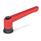 GN 300.4 Verstellbare Klemmhebel, Zink-Druckguss, Einsatz Stahl, mit Innengewinde, mit Spannkraftverstärkung Farbe: RS - rot, RAL 3000, strukturmatt
