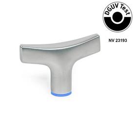 GN 5064 T-Handles, Stainless Steel, Hygienic Design Finish: MT - Matte finish (Ra < 0.8 µm)<br />Material (Sealing ring): E - EPDM