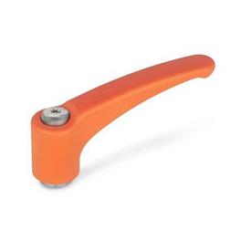 GN 604.1 Adjustable Hand Levers, Plastic, Bushing Stainless Steel Color: OR - Orange, RAL 2004, matte finish