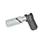 GN 712.1 Doigt d'indexage à came, acier, loquet plastique, goupille de centrage en position standard rétractée Type: S - avec position de repos et de sécurité, sans contre-écrou