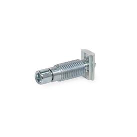 GN 23b Automatic Connectors, Steel, for Aluminum Profiles (b-Modular System), Right-Angled Connection Size: 10S