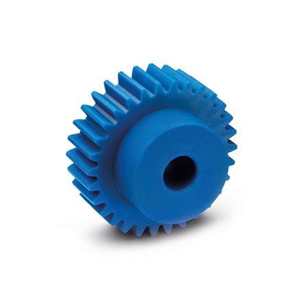 Ingranaggi cilindrici a denti dritti GN 7802: Plastica, angolo di pressione 20°, modulo 1,5