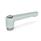GN 302.1 Flat Adjustable Hand Levers, Zinc Die Casting, Bushing Stainless Steel Color: SR - Silver, RAL 9006, textured finish
