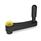 GN 670 Cranked Handles, Plastic Color of the cap: DGB - Yellow, RAL 1021, matte finish