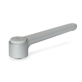 GN 126 Flat Adjustable Tension Levers, Zinc Die Casting, Bushing Steel Color: SR - Silver, RAL 9006, textured finish