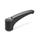 GN 604.1 Adjustable Hand Levers, Plastic, Insert Stainless Steel, with Internal Thread / Reamed Hole Color: SG - Black-gray, RAL 7021, matte finish