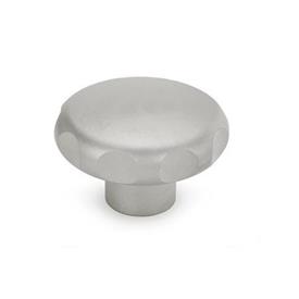 GN 5335 Stainless Steel Star Knobs, AISI 303, Matte Shot-Blasted Type: E - With threaded blind bore