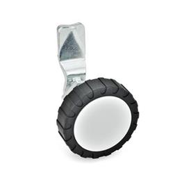GN 115 Loquets avec éléments d'actionnement, bague de centrage chromée Type: RG - avec par bouton moleté GN 7336