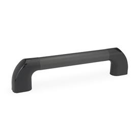 GN 767 Cabinet U-Handles, Aluminum / Plastic Color of the cap: DSG - Black-gray, RAL 7021, shiny finish