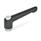 GN 303.2 Adjustable Hand Levers, Zinc Die Casting, Insert Steel Zinc Plated, with Internal Thread, with Releasing Button Color releasing button: G - Gray, RAL 7035