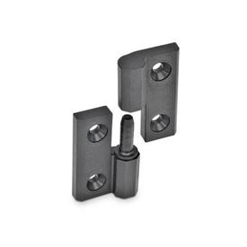 GN 337.1 Hinges, Plastic, Detachable Identification no.: 2 - Fixed bearing (pin) left