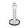 GN 40 Leveling Feet, Steel Form: A1 - With rubber pad, clipped on, black
Version (Screw): UK - With nut, hex socket at the top and wrench flat at the bottom