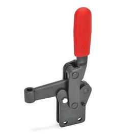 GN 810.11 Toggle Clamps, Steel, Operating Lever Vertical, with Vertical Mounting Base, Heavy Duty Type „Longlife“ Type: F - Clamping arm with bushing