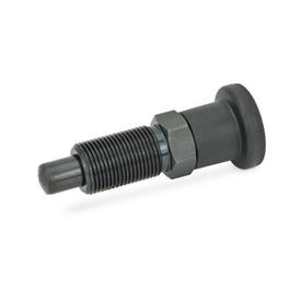 GN 817 Indexing Plungers, Steel / Plastic Knob Type: B - Without rest position, without lock nut