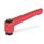 GN 300 Verstellbare Klemmhebel, Zink-Druckguss, Buchse Stahl brüniert Farbe: RS - rot, RAL 3000, strukturmatt