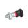 GN 816 Locking Plungers, Plunger Pin Protruded Type: ARK - Operation with knob, sleeve red, with lock nut