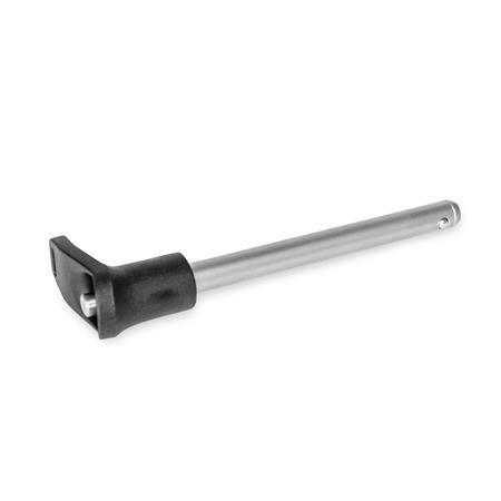GN 113.12 Ball Lock Pins, Pin Stainless Steel AISI 630, L-Handle Plastic 