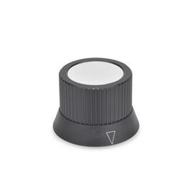 GN 726.2 Control Knobs, Aluminum, with Scale Ring Type: A - With arrow<br />Identification no.: 2 - With collet