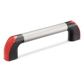 GN 767.1 Cabinet U-Handles, Aluminum / Plastic Color of the cap: DRT - Red, RAL 3000, shiny finish