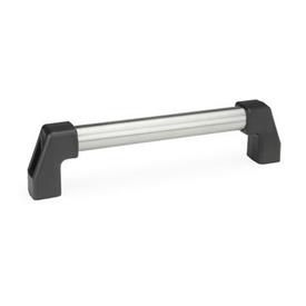 GN 667.2 Cabinet U-Handles, Tube Aluminum / Stainless Steel, Mounting from the Back Finish: NG - ground, matte shiny