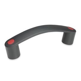 GN 628.3 Cabinet U-Handles, Flexible Plastic Color of the cover cap: DRT - Red, RAL 3000, matte finish