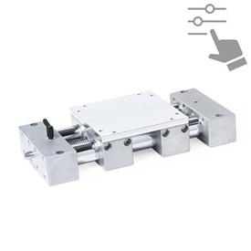 GN 6920 Precision Double Tube Linear Actuators, Steel / Stainless Steel, with One Double Slider, Configurable 