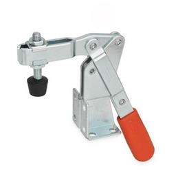 GN 812 Toggle Clamps, Steel, Operating Lever Vertical, with Dual Flanged Mounting Base Type: CV - Forked clamping arm, with two flanged washers and clamping screw GN 708.1
