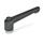 GN 303.2 Adjustable Hand Levers, Zinc Die Casting, Insert Steel Zinc Plated, with Internal Thread, with Releasing Button Color releasing button: S - Black, RAL 9005