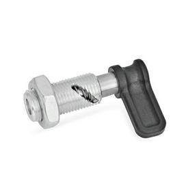 GN 712.1 Cam Action Indexing Plunger, Plunger Pin Retracted Type: AK - Without rest position, with lock nut