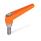 GN 101.1 Adjustable Hand Levers, Zinc Die Casting, Threaded Stud Stainless Steel Color: OS - Orange, RAL 2004, textured finish