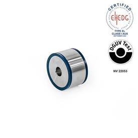 GN 6226 Separadores de acero inoxidable, Diseño higiénico Tipo: A1 - Agujero pasante<br />Material (anillo de sellado): H - Caucho butadieno acrilonitrilo hidrogenado