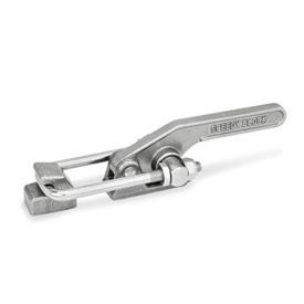GN 852 Stainless Steel Latch Type Toggle Clamps, Heavy Duty Type Material: NI - Stainless steel<br />Type: T2S - For welding, with U-bolt latch, with catch