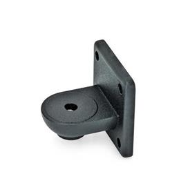GN 272 Swivel Clamp Connector Bases, Aluminum Type: OZ - Without centring step (smooth)<br />Finish: SW - Black, RAL 9005, textured finish