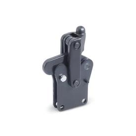 GN 810.12 Knee Lever Modules, Steel, to Screw-On Type: G - Mounting holes parallel to the handle pivot point