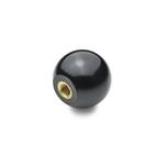 Ball Knobs, Plastic with Brass Insert